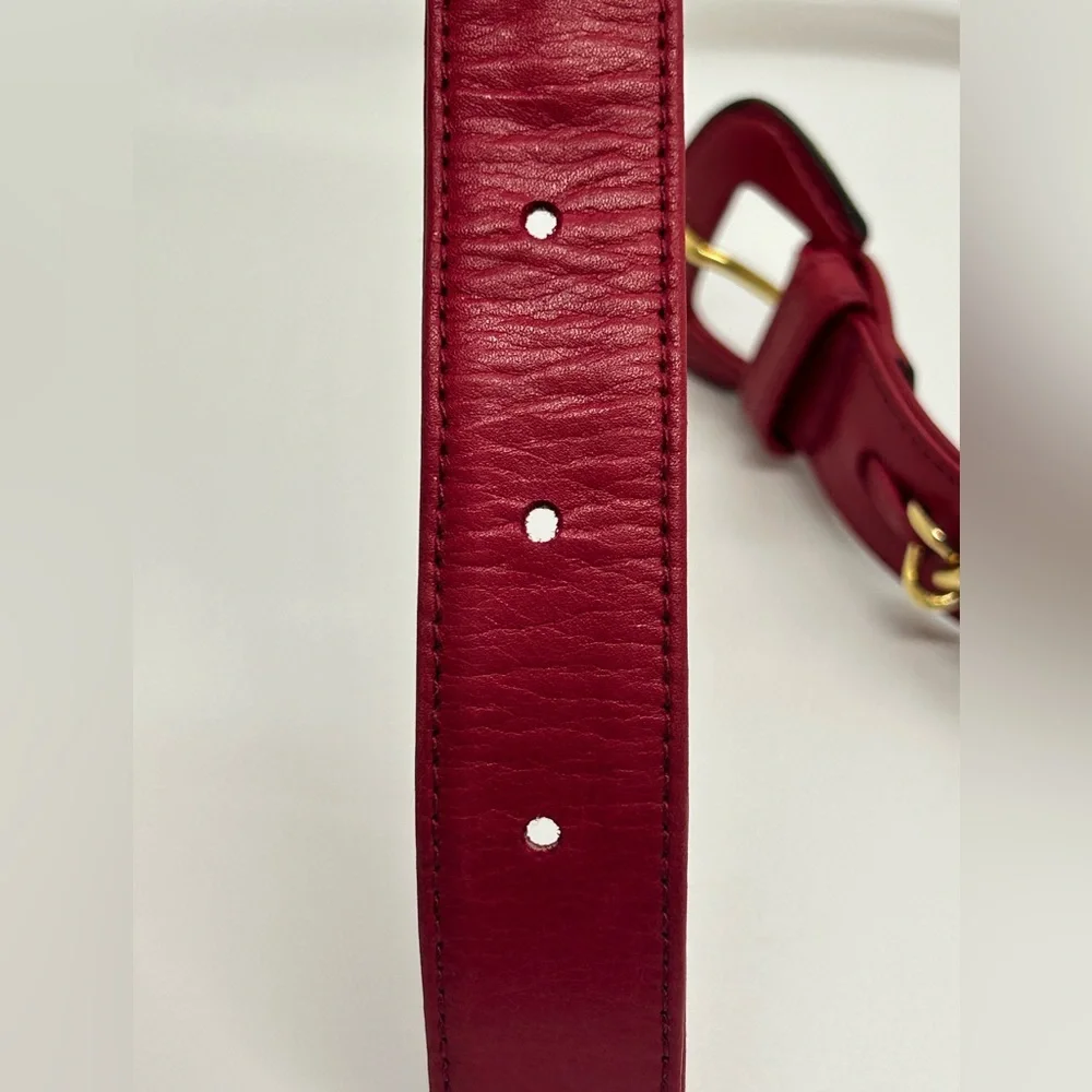 CHANEL Vintage Gold Chain Red Leather Belt NEW CONDITION